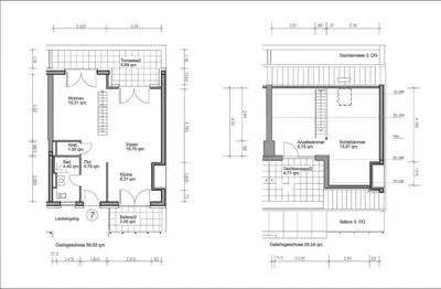 Grundriss der Unterkunft Appartement mit Dachterrasse und Schloßblick