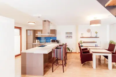 Küche/Küchenzeile in der Unterkunft Appartement mit Dachterrasse und Schloßblick