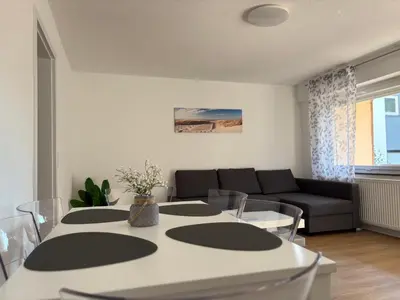 Ein Sitzbereich in der Unterkunft Sunny Suite mit Balkon - Küche - Bad
