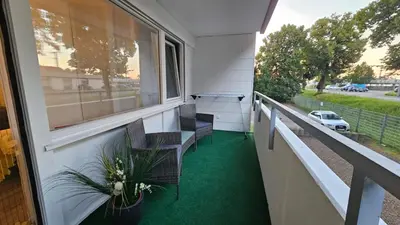 Ein Balkon oder eine Terrasse in der Unterkunft Gast Appartment Germersheim