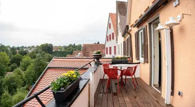 Ein Balkon oder eine Terrasse in der Unterkunft Friedrich von Schiller Hotel