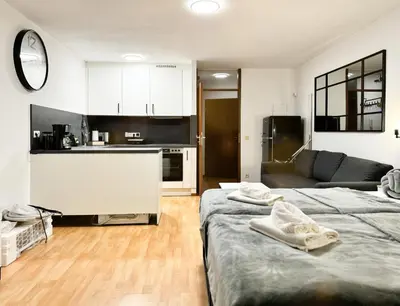 Küche/Küchenzeile in der Unterkunft modern living in Karlsruhe - frieden apartments