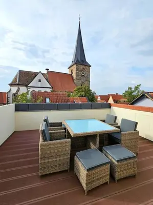 Ein Balkon oder eine Terrasse in der Unterkunft Casa Ciconia - Über den Dächern der Altstadt