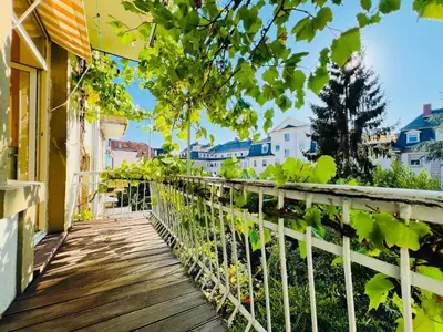 Ein Balkon oder eine Terrasse in der Unterkunft ARTvacanza Neustadt