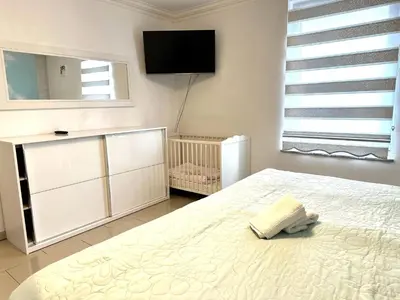 Ein Bett oder Betten in einem Zimmer der Unterkunft Mein Apartment, City Garden, Terrasse, Klima, 6 Personen