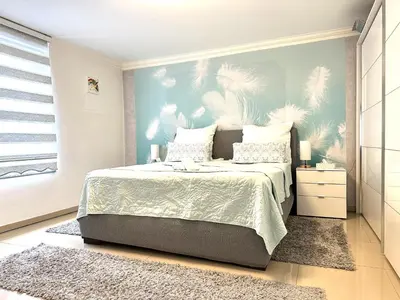 Ein Bett oder Betten in einem Zimmer der Unterkunft Mein Apartment, City Garden, Terrasse, Klima, 6 Personen
