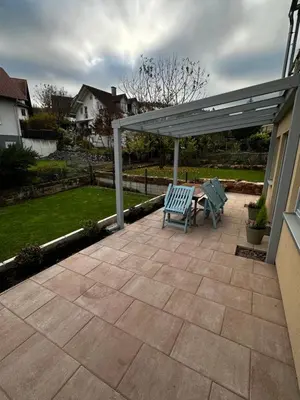 Ein Garten an der Unterkunft Ferienwohnung am Kastanienbusch