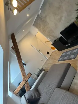 Ein Sitzbereich in der Unterkunft Ferienwohnung Nickolai