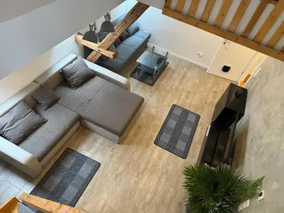 Ein Sitzbereich in der Unterkunft Ferienwohnung Nickolai