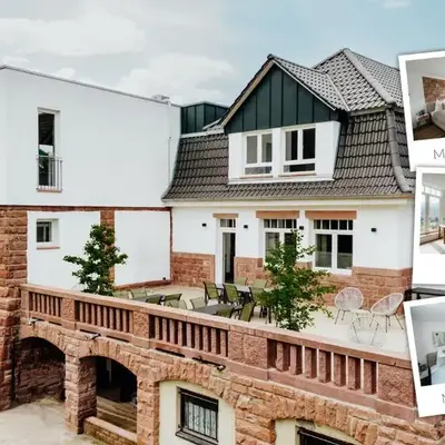 MAINTERRASSE Boardinghouse am Fluss klimatisierte Apartments mit 80qm Terrasse