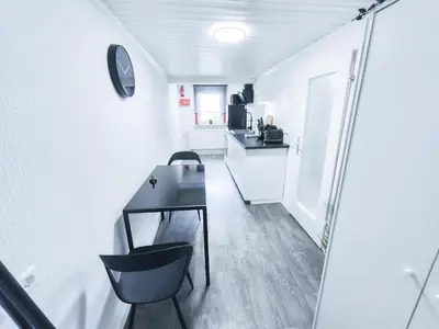 Küche/Küchenzeile in der Unterkunft ALFA Apartment Ludwigsburg 2 Betten WLAN Küche Bad