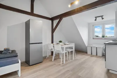 Küche/Küchenzeile in der Unterkunft BA02 Dachgeschoss Apartment!