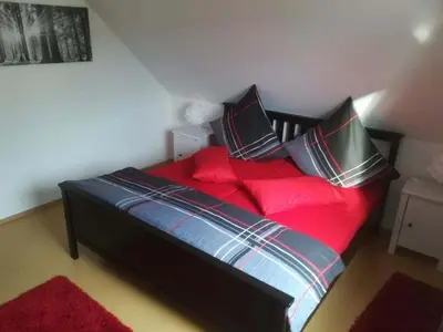 Ein Bett oder Betten in einem Zimmer der Unterkunft Tromm - Blick Comfortable holiday residence