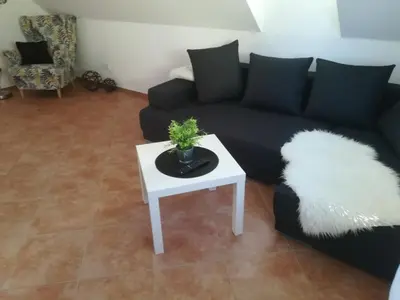 Ein Sitzbereich in der Unterkunft Tromm - Blick Comfortable holiday residence