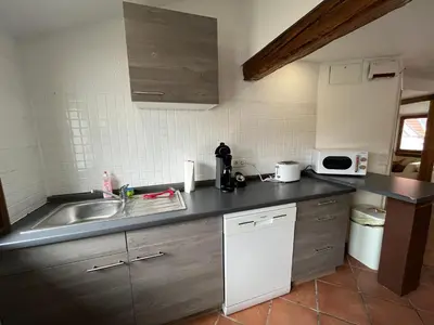 Küche/Küchenzeile in der Unterkunft Ferienwohnung am Schloss