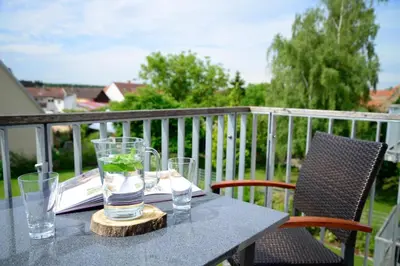Ein Balkon oder eine Terrasse in der Unterkunft Boardinghouse Rülzheim