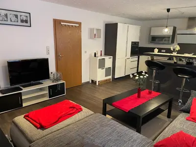 Küche/Küchenzeile in der Unterkunft Moderne Erdgeschosswohnung