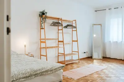 Ein Bett oder Betten in einem Zimmer der Unterkunft namastay! Modernes Wohnen im Herzen von Mannheim