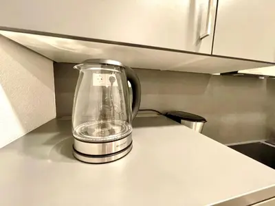 Küche/Küchenzeile in der Unterkunft Goldstadt Studio Suite- City Apartament Schlössle Zentrum Pforzheim