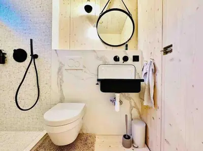 Ein Badezimmer in der Unterkunft Tinyhouse mit Pelletofen