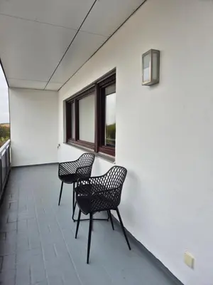 Ein Sitzbereich in der Unterkunft Ferienwohnung in Schwieberdingen