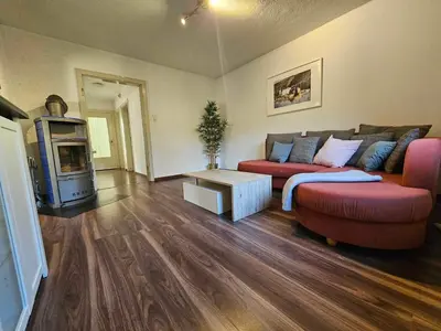 Ein Sitzbereich in der Unterkunft Ferienwohnung auf Islandpferdegestüt