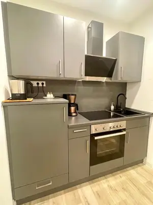 Küche/Küchenzeile in der Unterkunft Goldstadt Grand Suite- City Apartment Zentrum Pforzheim