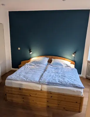 Ein Bett oder Betten in einem Zimmer der Unterkunft Schönes 2-Zimmer-Apartment mit Parkplatz