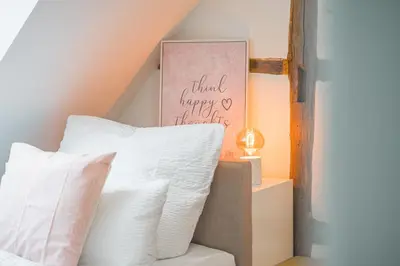 Ein Bett oder Betten in einem Zimmer der Unterkunft WHONAP - DE HYDDAN I Parkplatz I Zentral I Terrasse I Küche