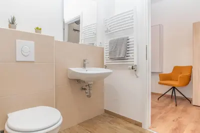 Ein Badezimmer in der Unterkunft Helle Wohnung mit Balkon perfekt für Monteure und Arbeiter