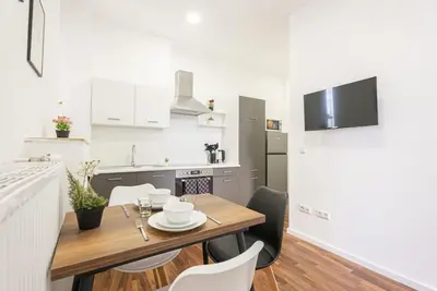 Küche/Küchenzeile in der Unterkunft Top Moderne 2 Zimmer Wohnung