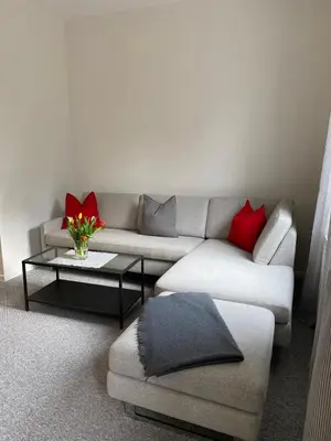 Ein Sitzbereich in der Unterkunft Ferienwohnung Leinbaum
