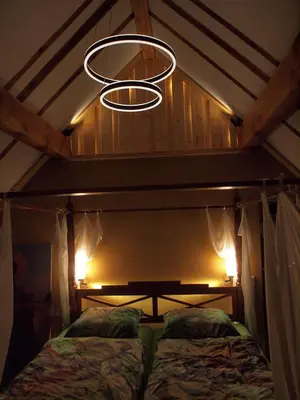 Ein Bett oder Betten in einem Zimmer der Unterkunft Fachwerkhaus mitten in der Natur