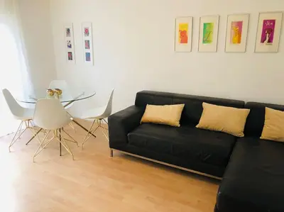 Ein Sitzbereich in der Unterkunft Wohnung in Oberriexingen
