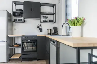 Küche/Küchenzeile in der Unterkunft Moderne Unterkünfte in Walldorf