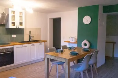 Küche/Küchenzeile in der Unterkunft Ferienwohnung 