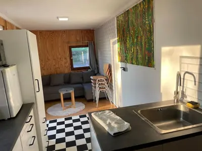 Küche/Küchenzeile in der Unterkunft Cozy Tiny House mit WLAN & Sauna
