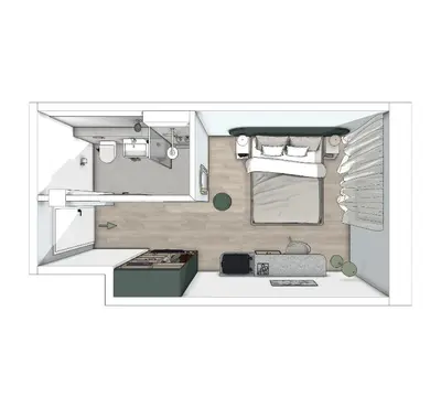 Küche/Küchenzeile in der Unterkunft Motel Living Walldürn