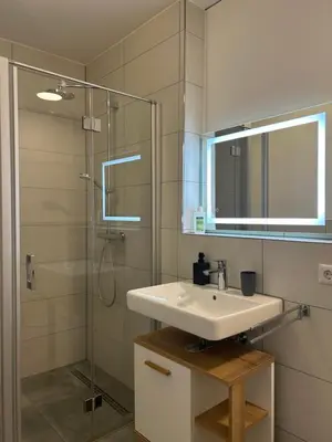 Ein Badezimmer in der Unterkunft Zentrale Lage Netflix