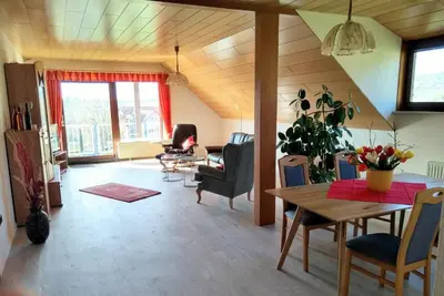 Ein Sitzbereich in der Unterkunft Ferien im Winzerhaus