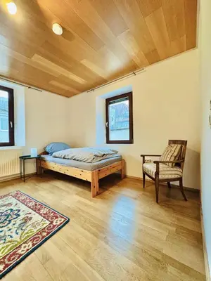 Ein Bett oder Betten in einem Zimmer der Unterkunft Starkenburgblick