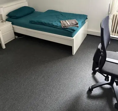 Ein Bett oder Betten in einem Zimmer der Unterkunft Möbliertes Zimmer Brühlstraße 55