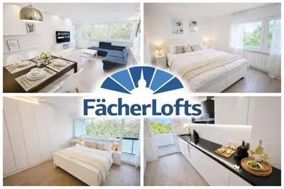 Ein Bett oder Betten in einem Zimmer der Unterkunft Moderne 3-Zi, King-Size Betten, Küche, Badewanne