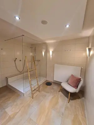 Ein Badezimmer in der Unterkunft Ferienzimmer Pudelwohl
