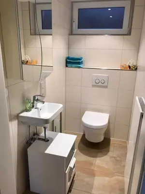 Ein Badezimmer in der Unterkunft Ferienzimmer Pudelwohl