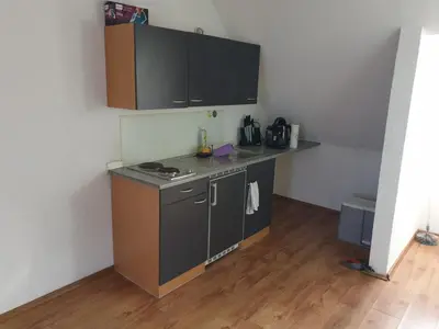 Küche/Küchenzeile in der Unterkunft Gemütliche Dachsuite im Herzen von Heilbronn