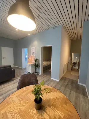 Ein Sitzbereich in der Unterkunft Unique loft for 8