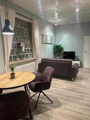 Ein Sitzbereich in der Unterkunft Unique loft for 8