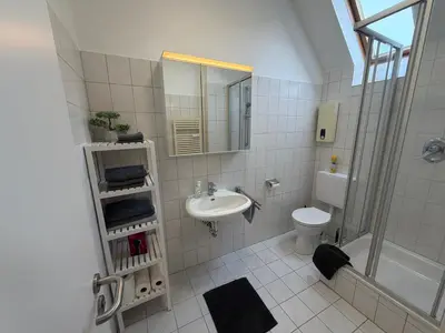 Ein Badezimmer in der Unterkunft Gemütliche 1-Zimmer-Wohnung in Pfungstadt-Eschollbrücken