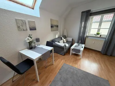 Ein Sitzbereich in der Unterkunft Gemütliche 1-Zimmer-Wohnung in Pfungstadt-Eschollbrücken